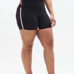 Athleta Black Bike Shorts with Pink Trim
